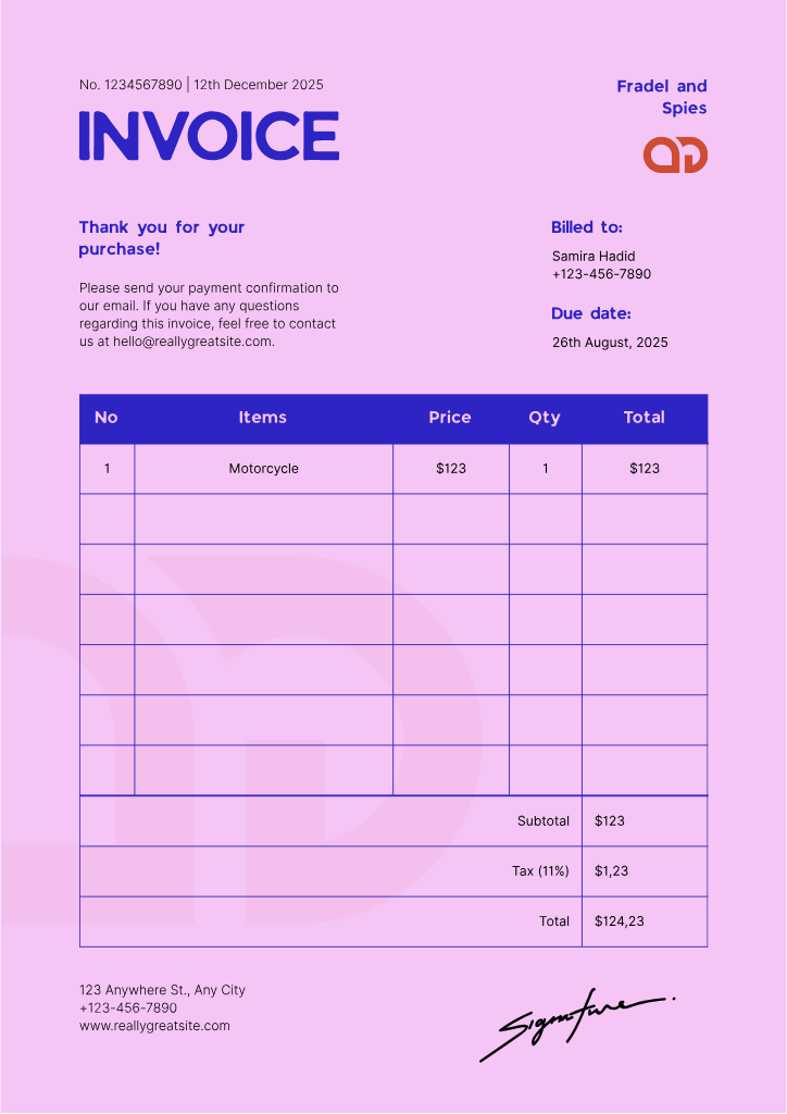 Modern invoice template