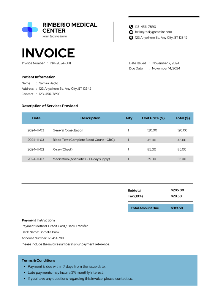 Classic invoice template